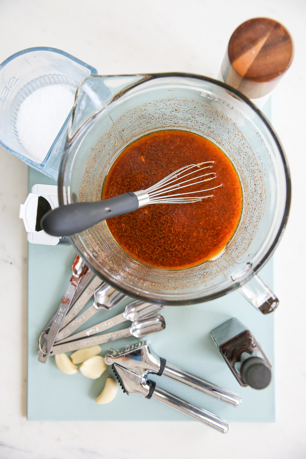 Fajita Marinade in a glass bowl
