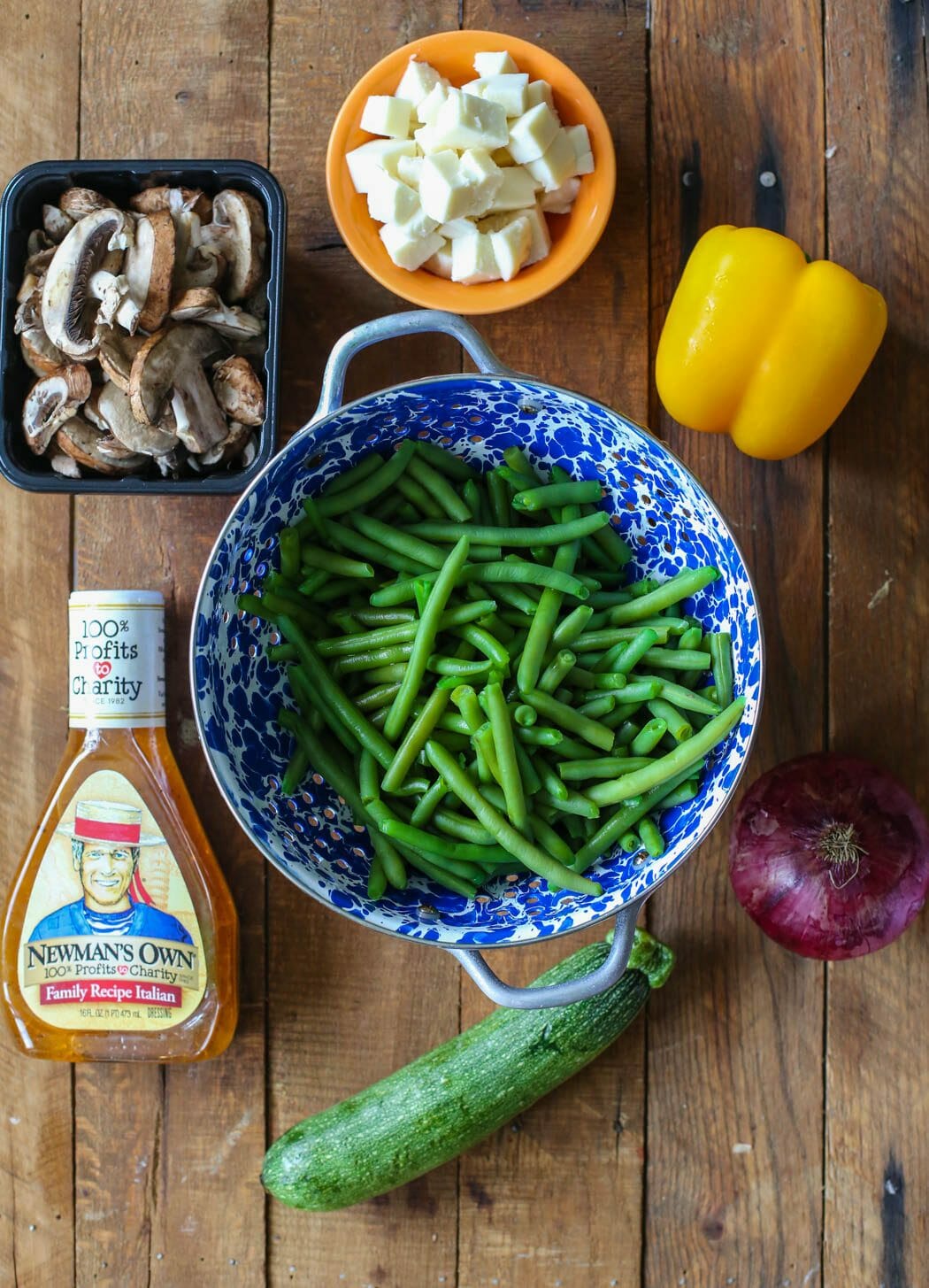 ingredients for marinated green bean salad from Our Best Bites