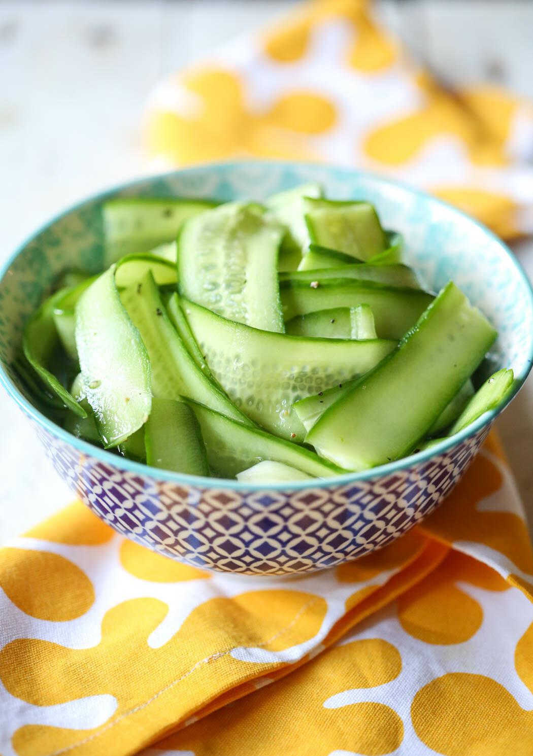 Quick Pickles in a bowl from Our Best Bites