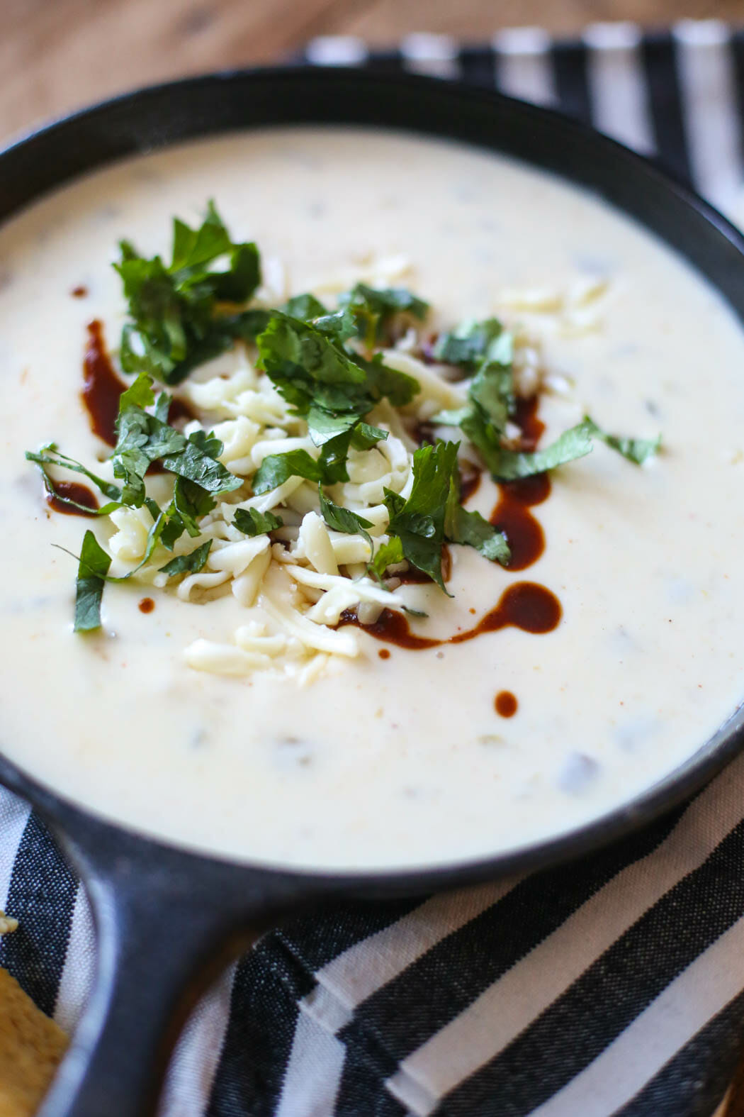 Queso with toppings