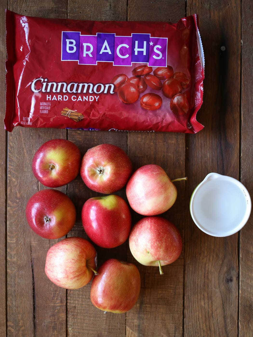 ingredients for cinnamon candy apples