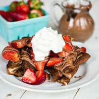 Baked Chocolate French Toast with Strawberries by Our Best Bites