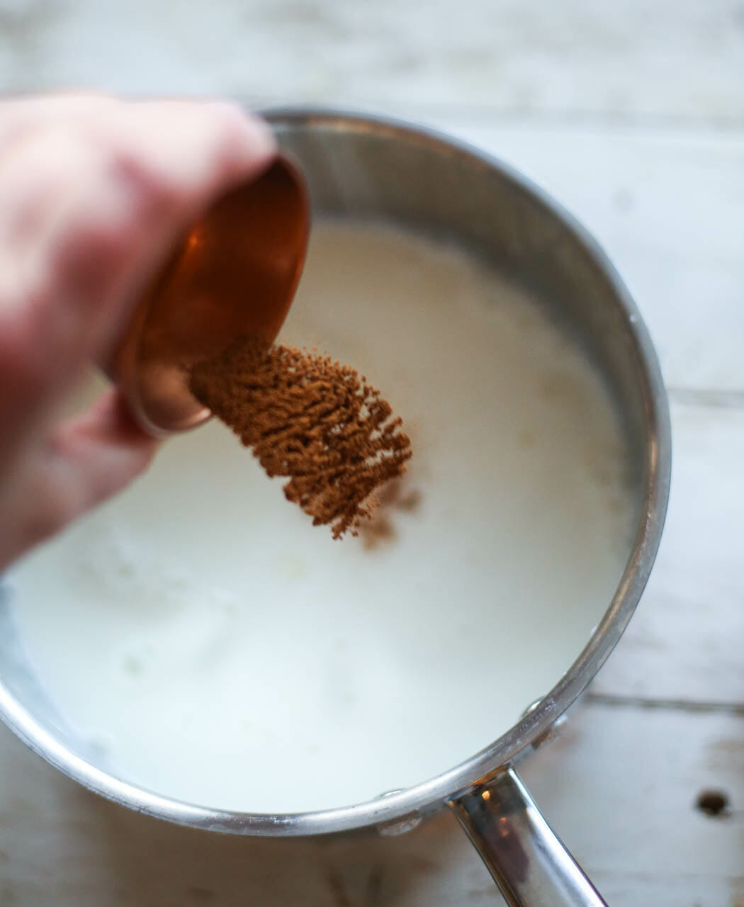 adding cinnamon to copycat starbucks snickerdoodle white hot chocolate
