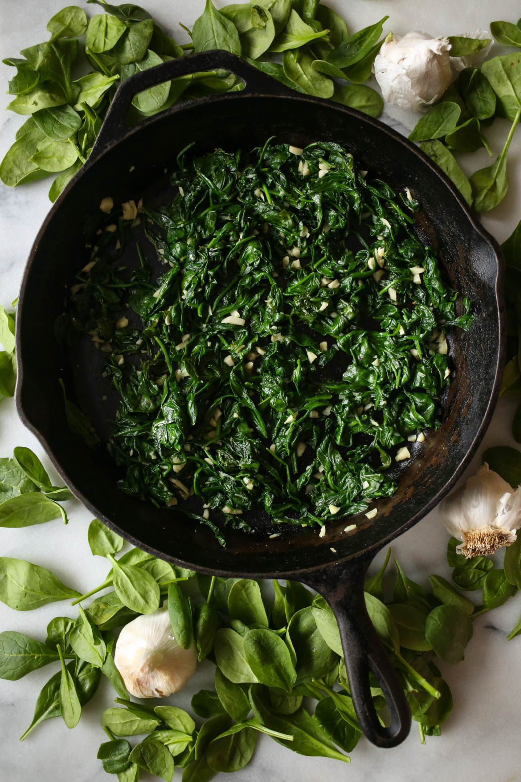 sauteed garlic spinach from our best bites
