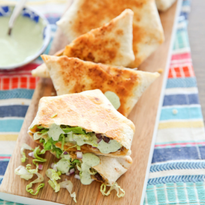 Beef and Cheese Crunch Wraps on Plate