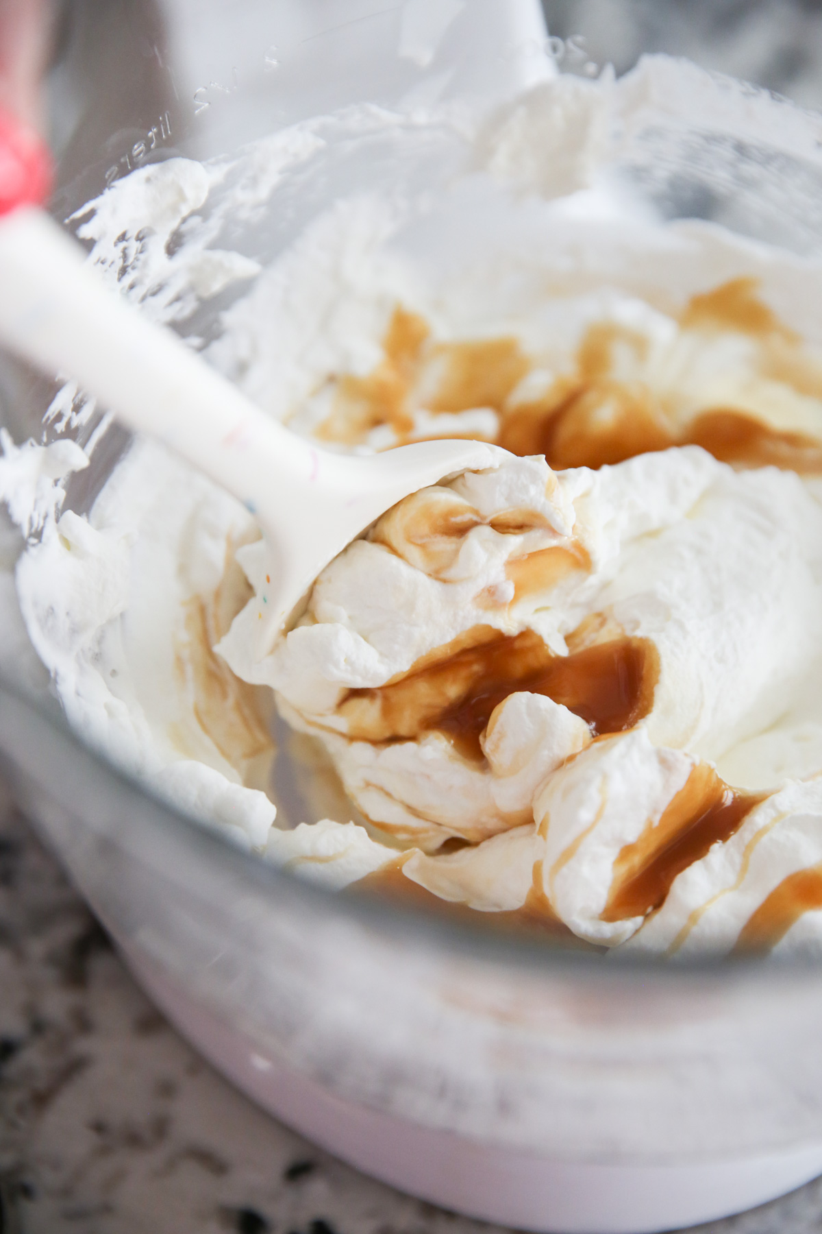 caramel in whipped cream