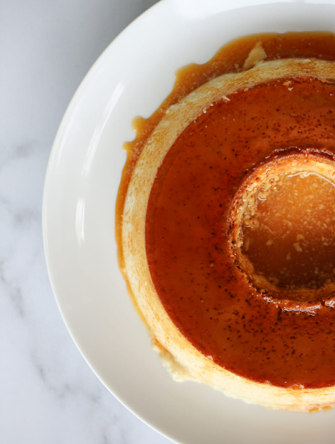 Brazilian flan on a plate