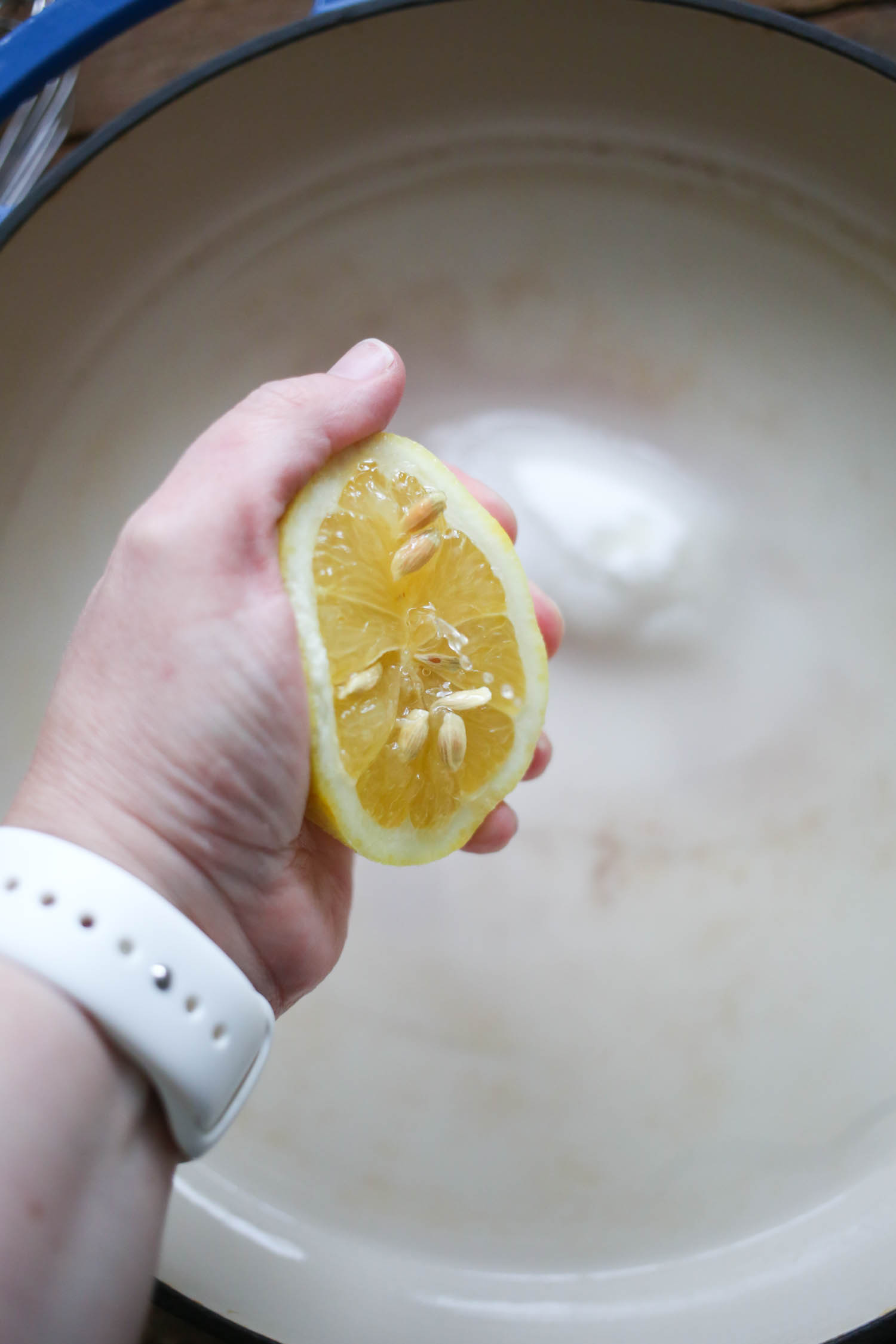 adding lemon to Blueberry Grunt from Our Best Bites