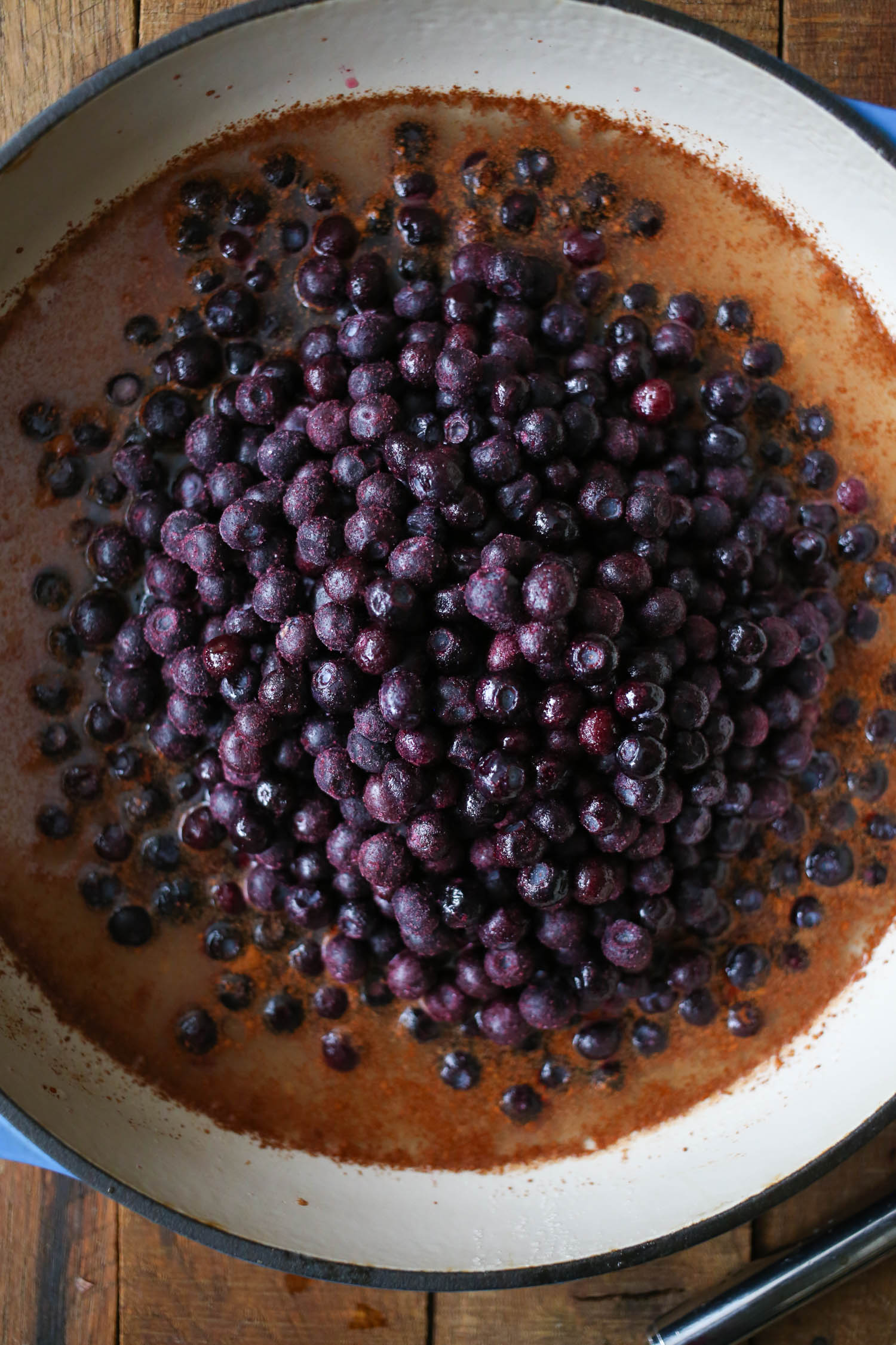 cooking fruit for Blueberry Grunt from Our Best Bites