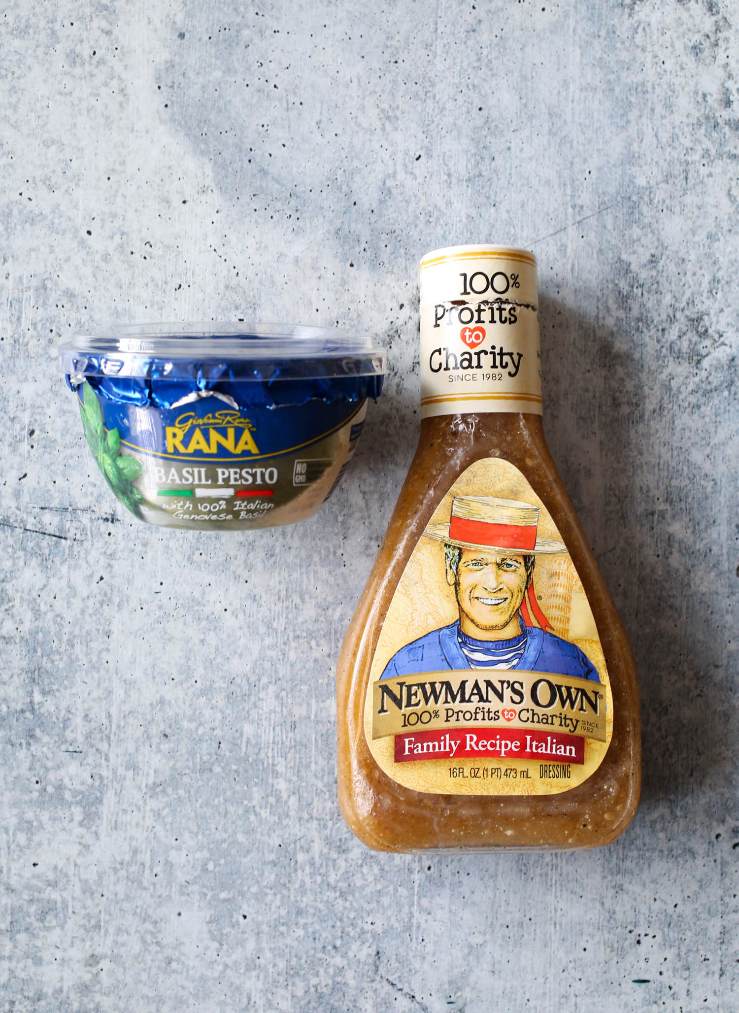 pesto and Italian dressing