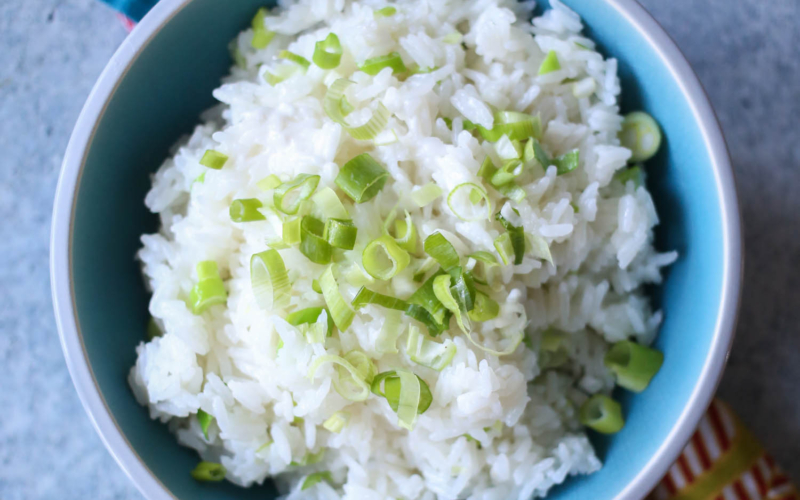 sweet and savory coconut rice from our best bites