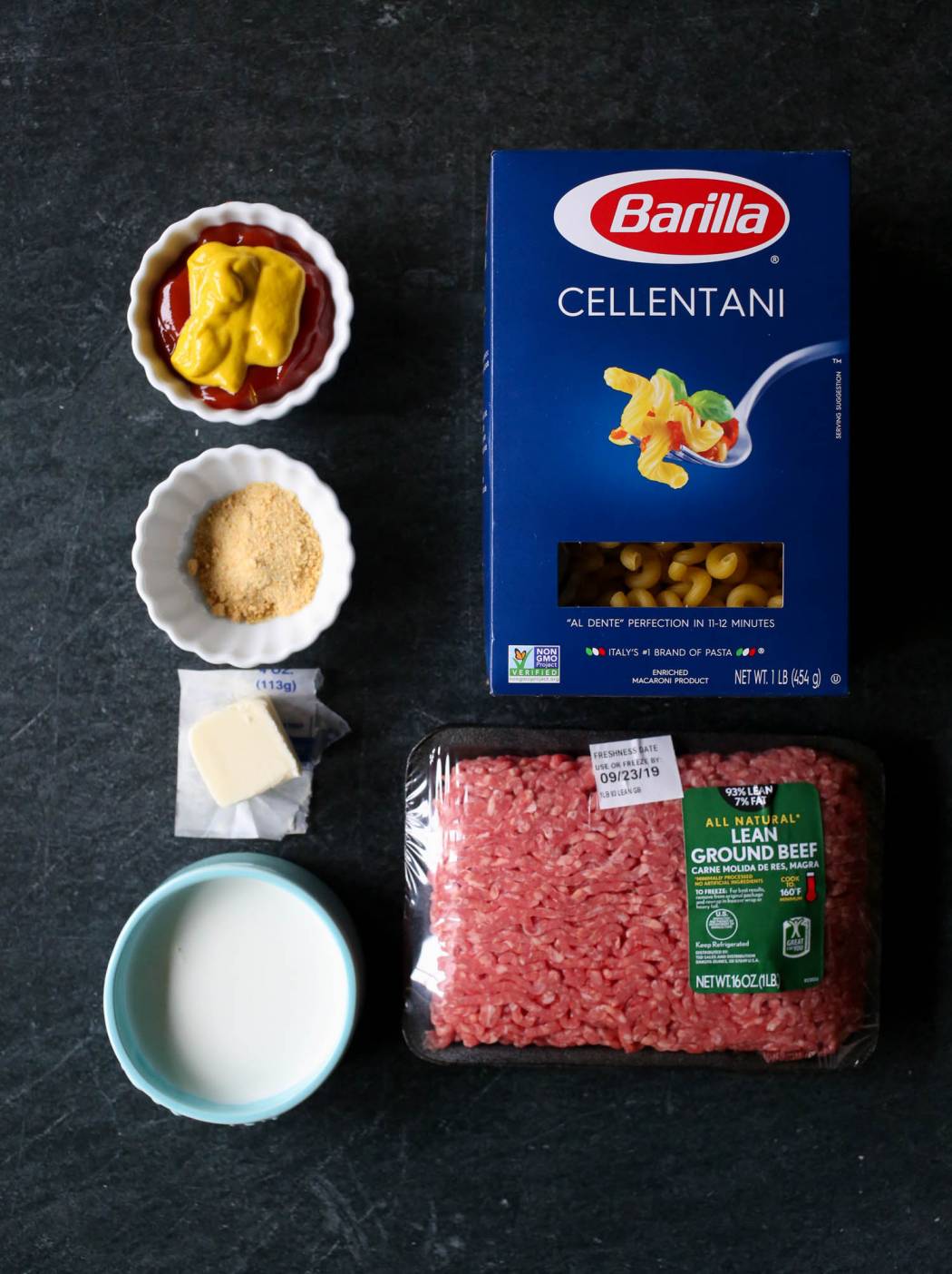 ingredients for instant pot cheeseburger macaroni from our best bites