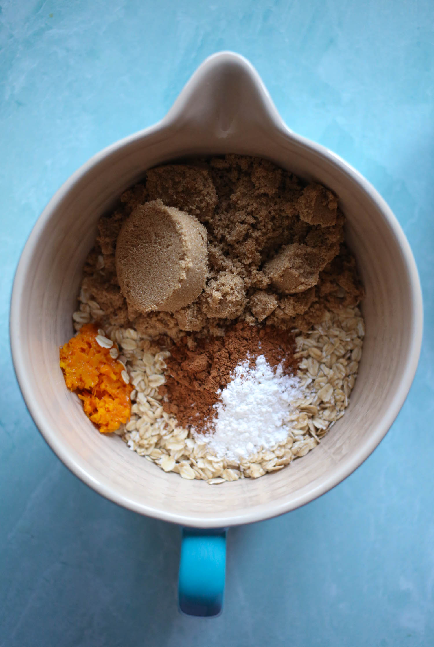 dry ingredients in bowl for mixed berry baked oatmeal from our best bites
