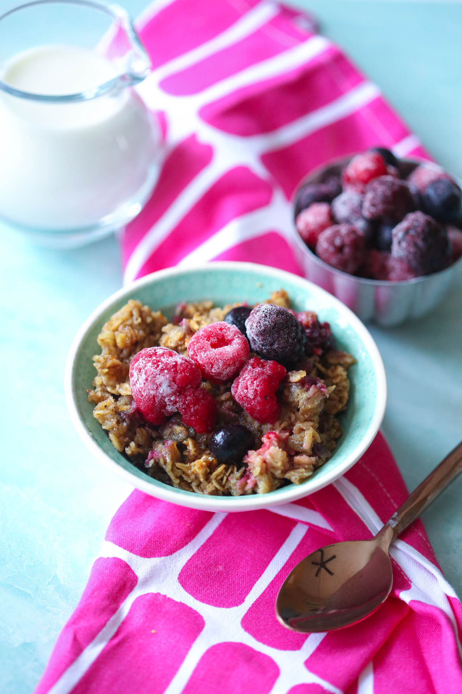 mixed berry baked oatmeal from our best bites