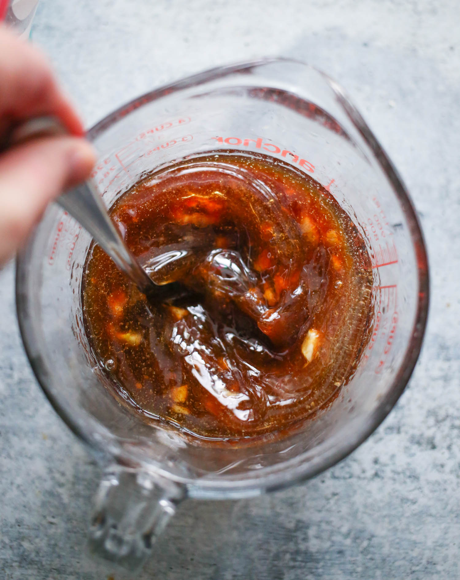 whisking marinade