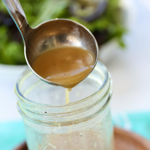 maple dijon dressing in a jar