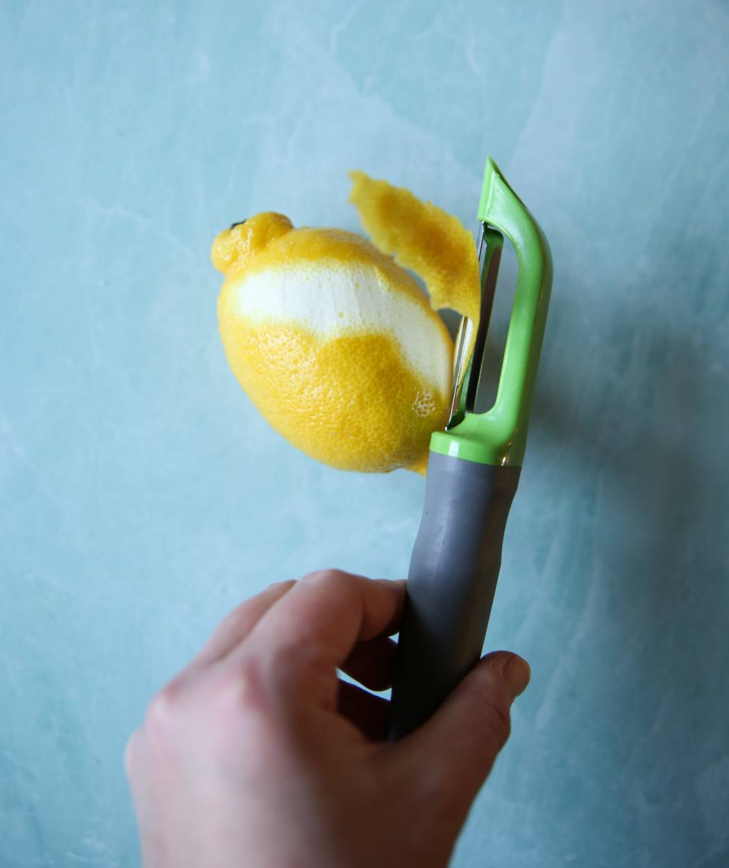 peeling a lemon