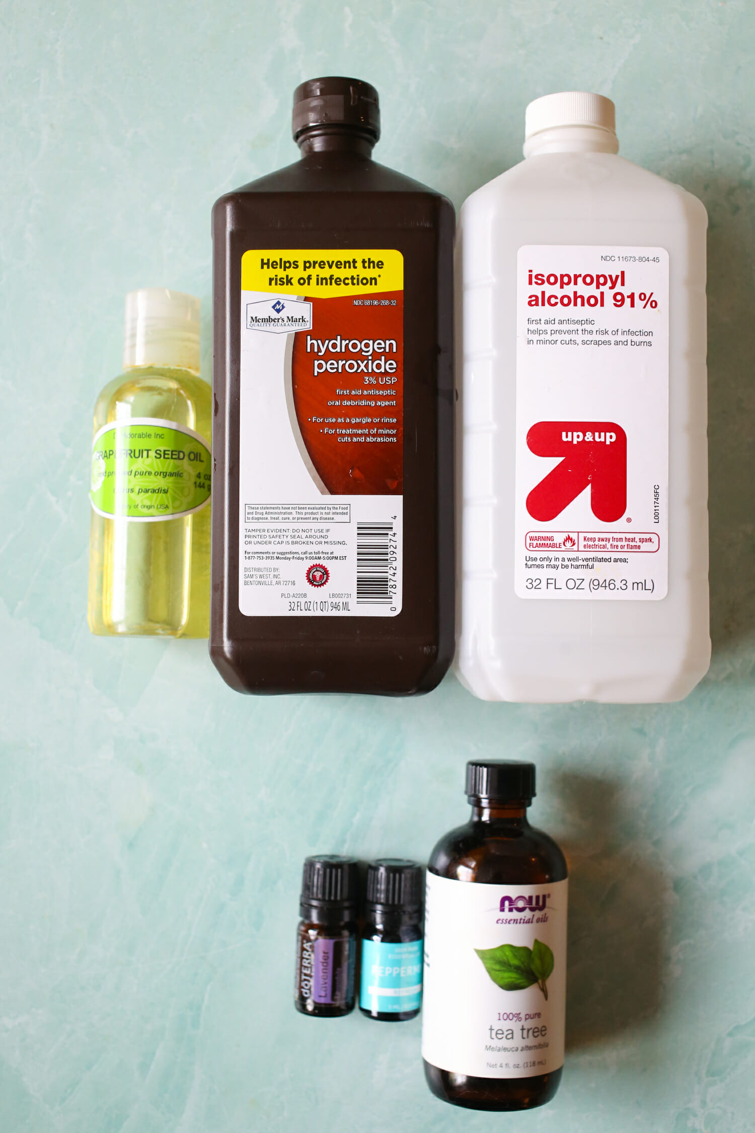 ingredients for homemade hand sanitizer