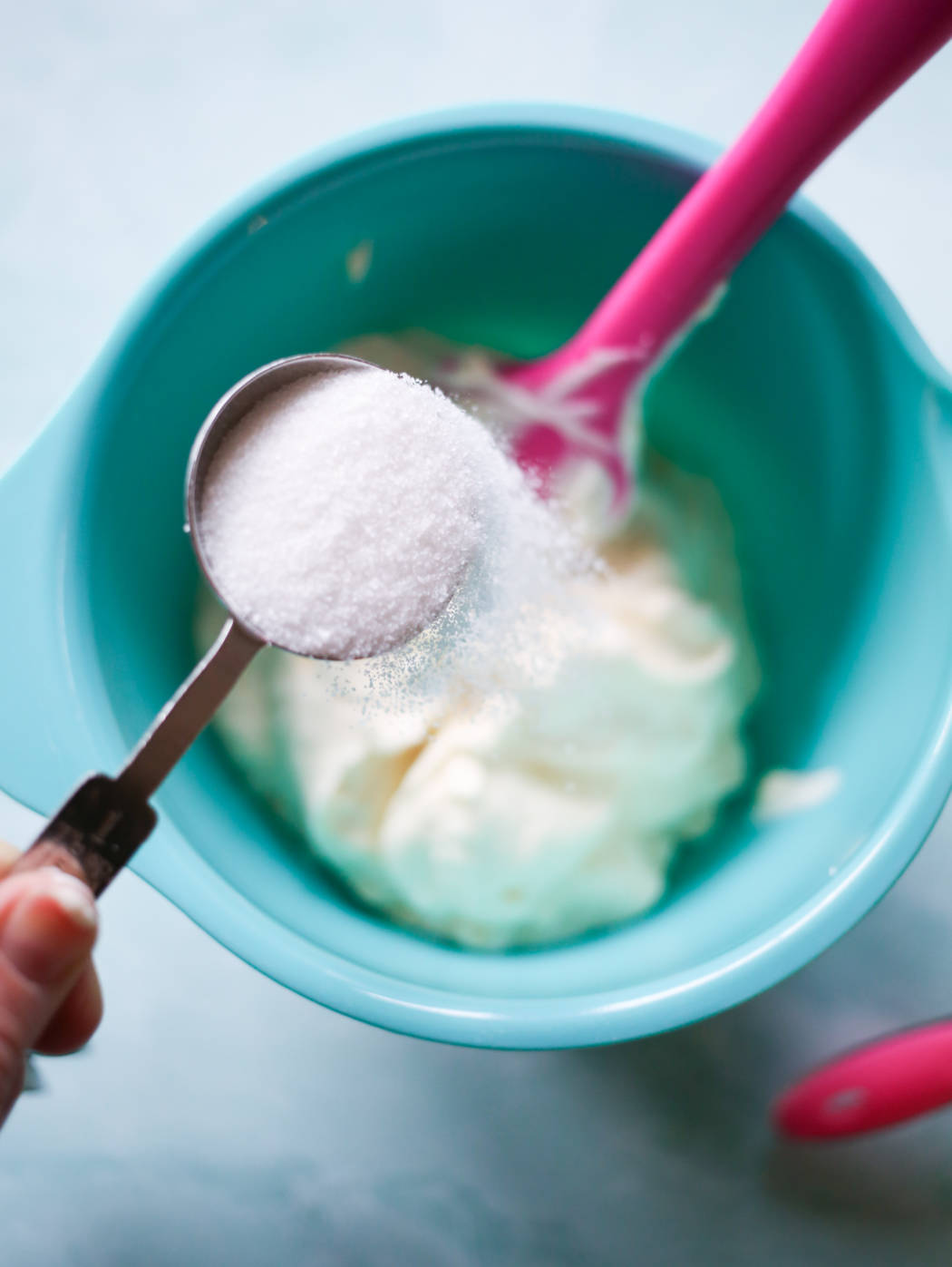 adding sugar to macaroni salad dressing