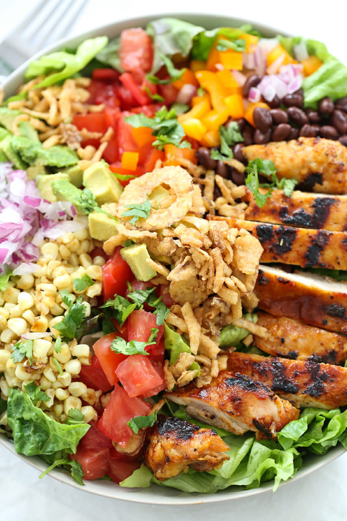 BBQ Ranch Chicken Salad in a bowl