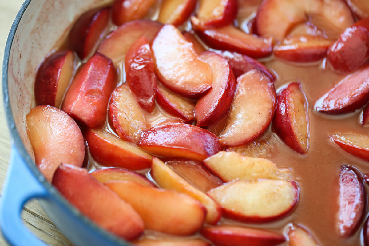 fruit in a skillet