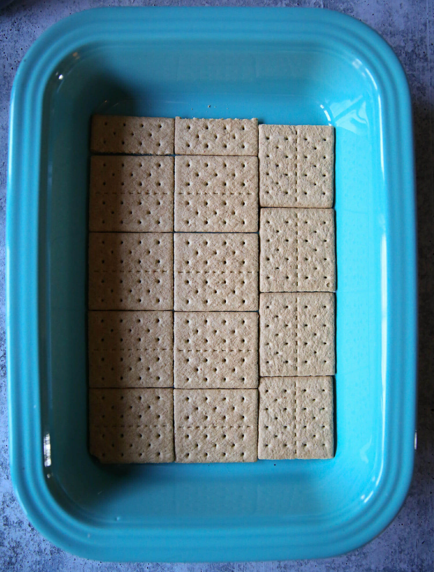 graham crackers in pan