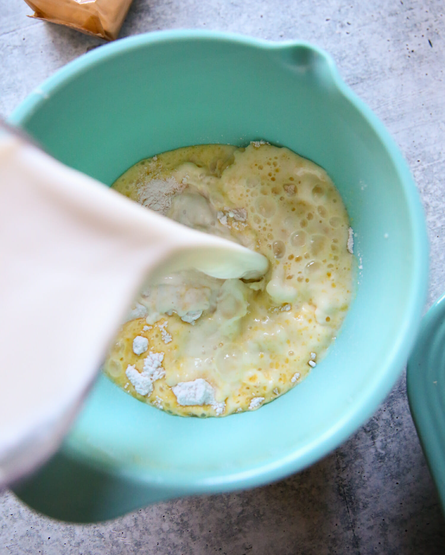 mixing pudding and milk
