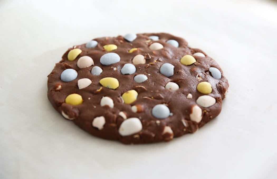 Cadbury Egg cookie before baking