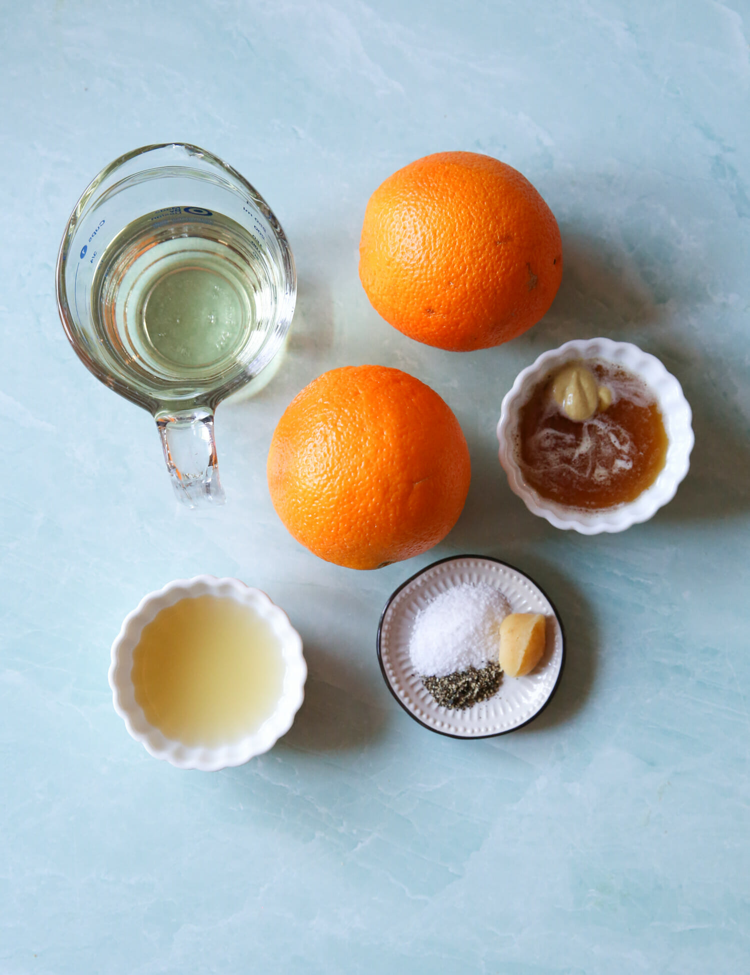 ingredients for sweet orange vinaigrette