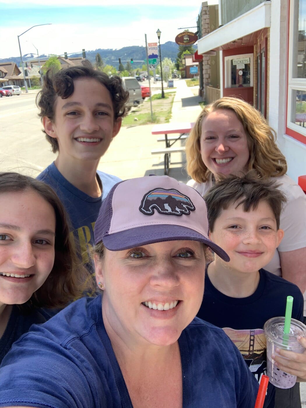 getting Huckleberry shakes in Victor, Idaho
