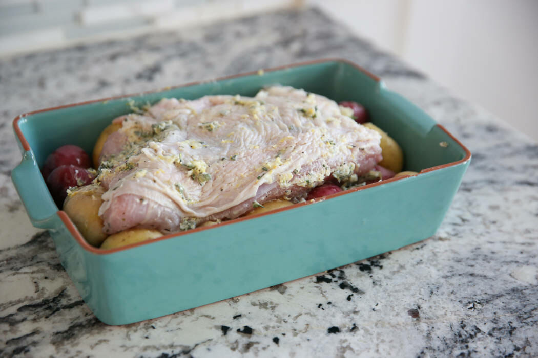 roasted turkey before baking