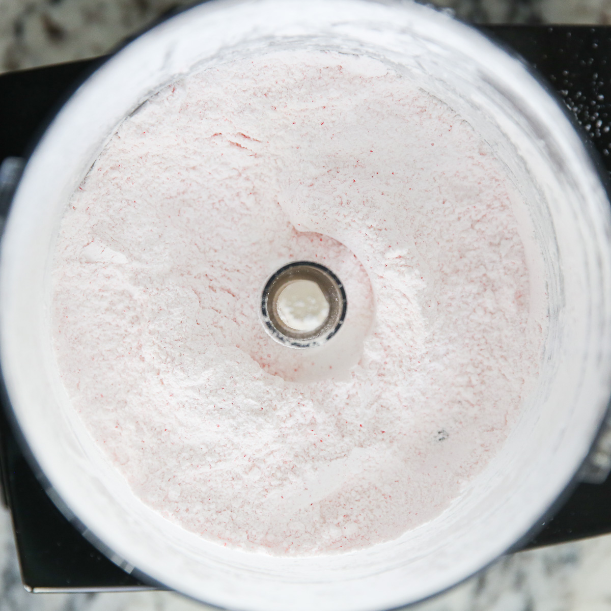 powdered sugar in a food processor with candy canes