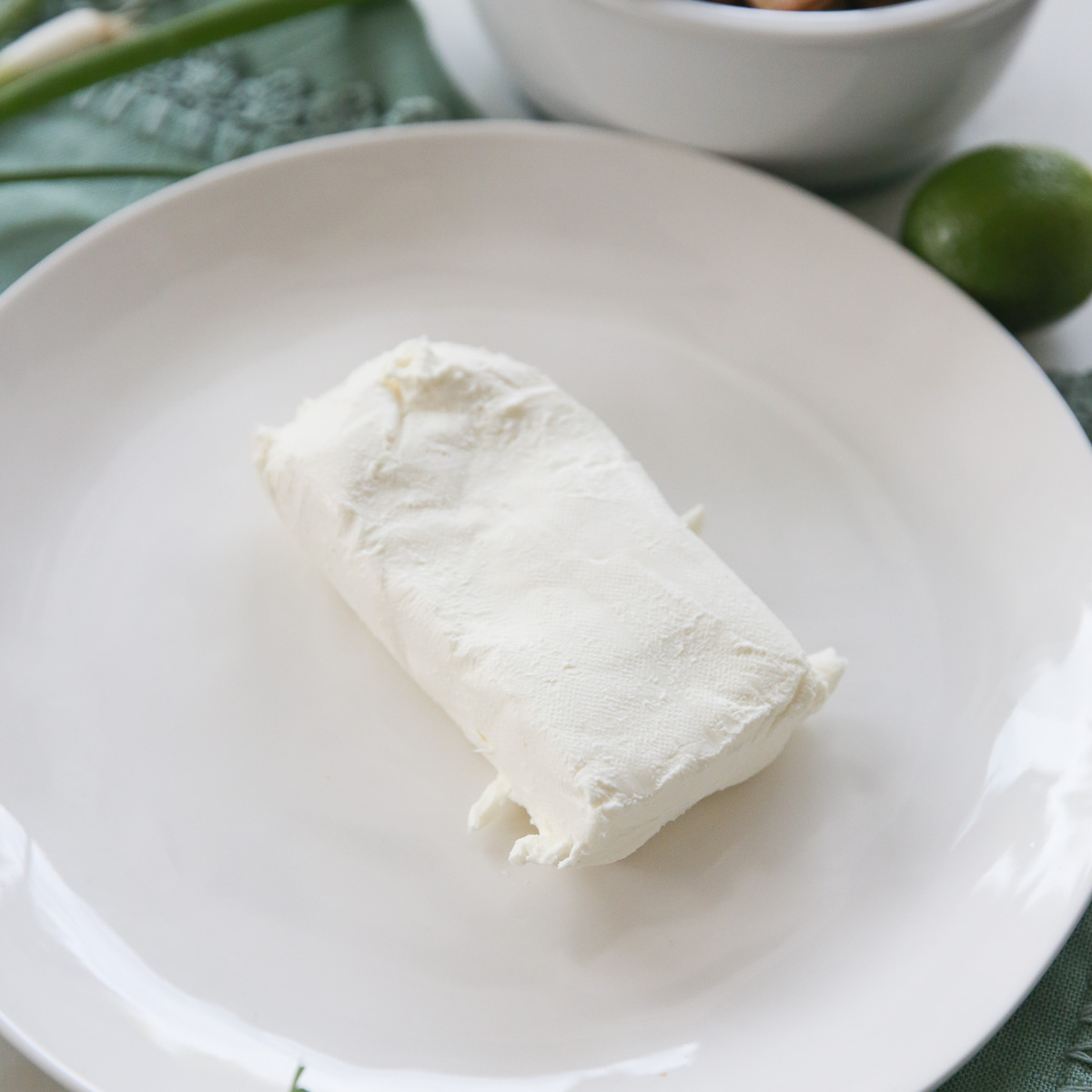 cream cheese on a white plate