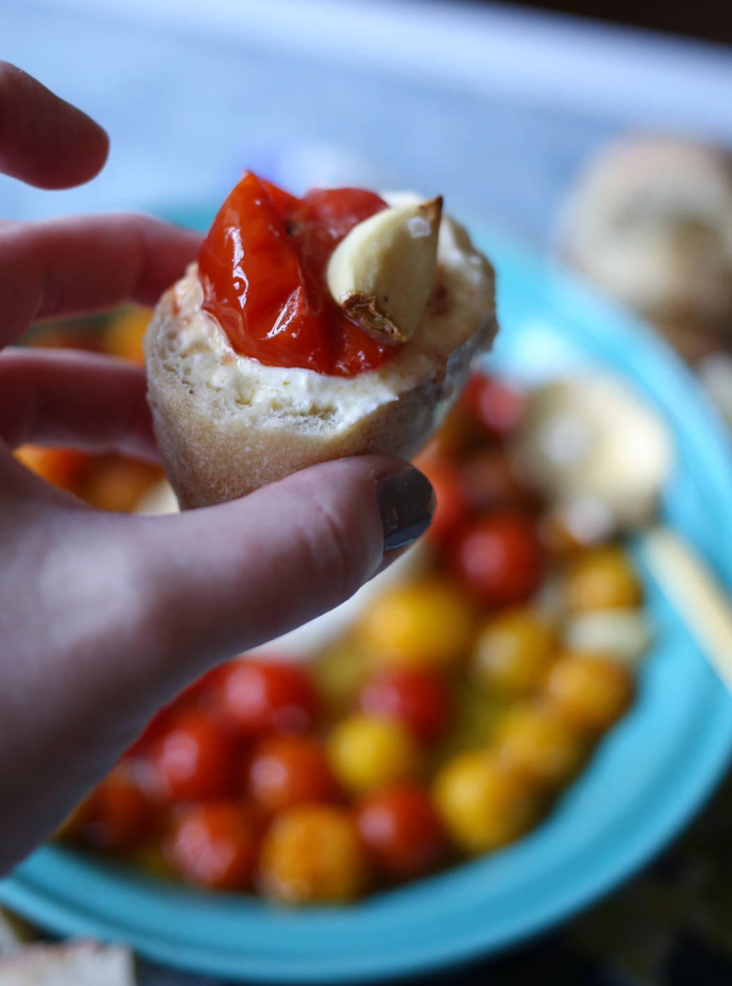 Roasted Burrata with Tomatoes and Garlic from Our Best Bites