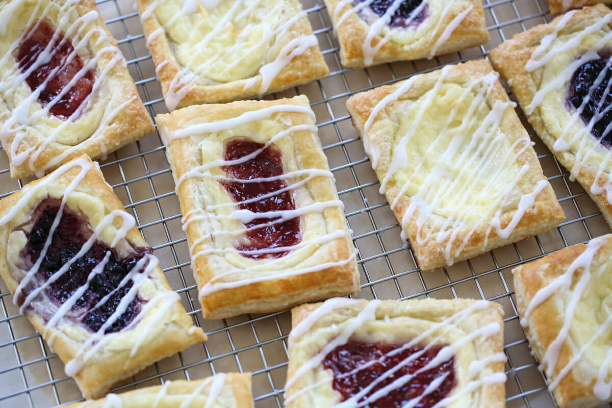 Danishes on a cooling rack