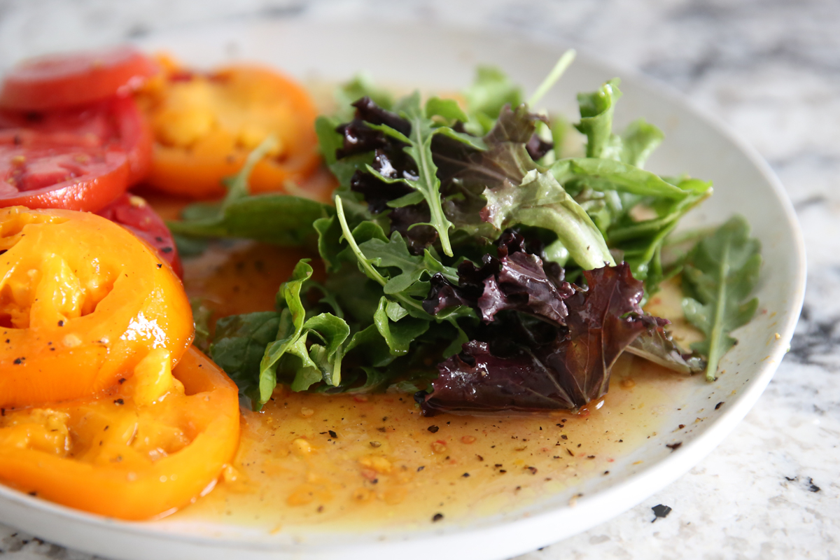 seasoned lettuce on plate