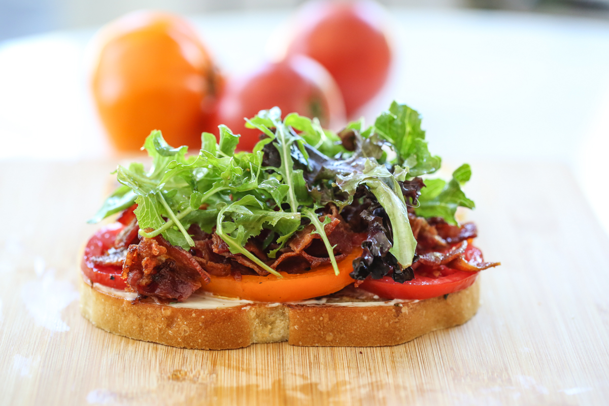open faced BLT sandwich