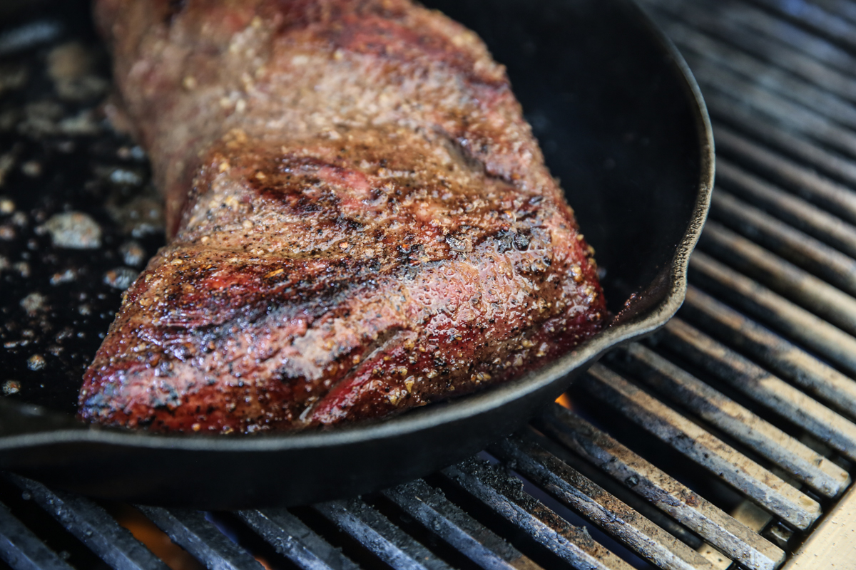 tri tip in cast iron skillet