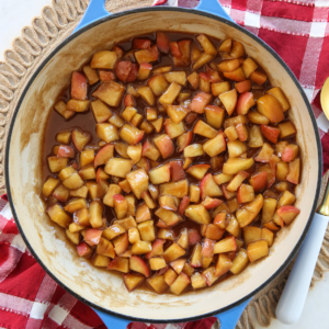 Cinnamon Sugar Apples in pan
