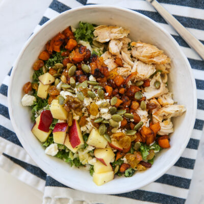Apple squash kale chop salad