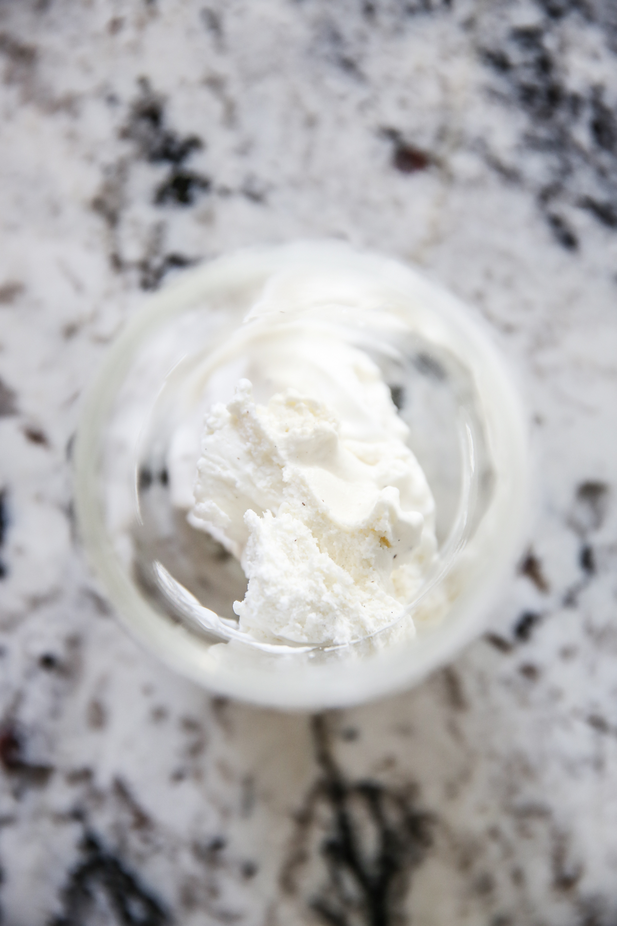 ice cream in glass cup