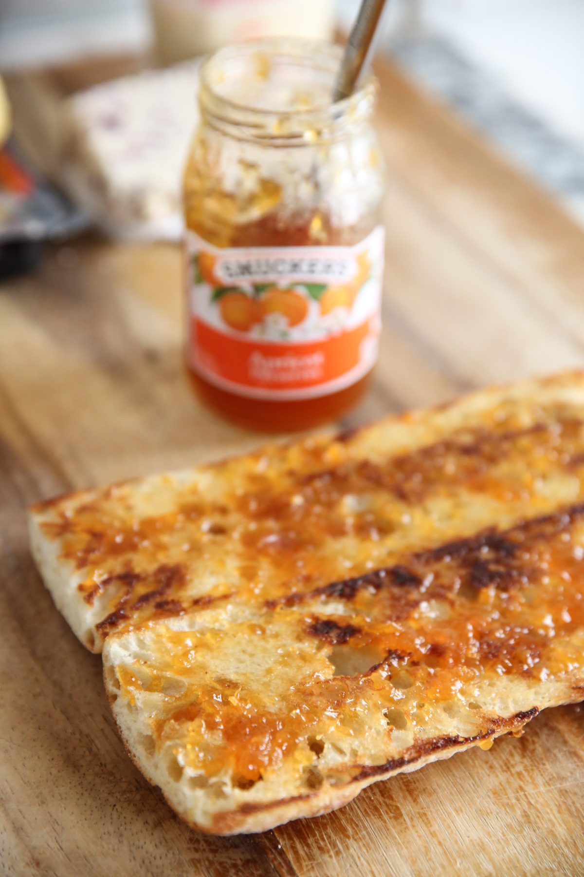 assembling a Turkey and Pear Sandwich