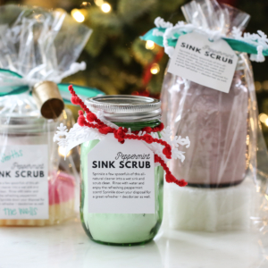 decorative jars of sink scrub