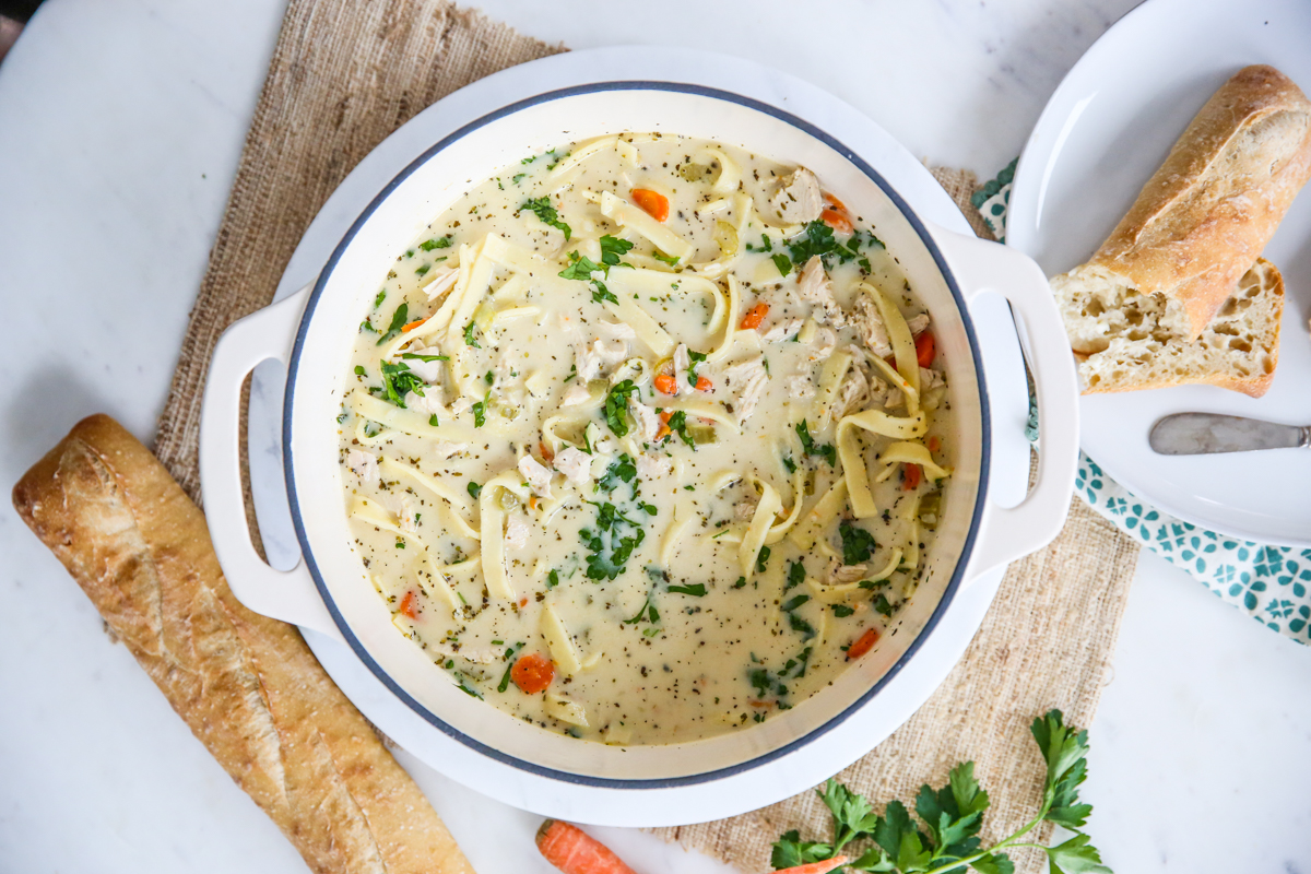Chicken Noodle Soup recipe in a large pot