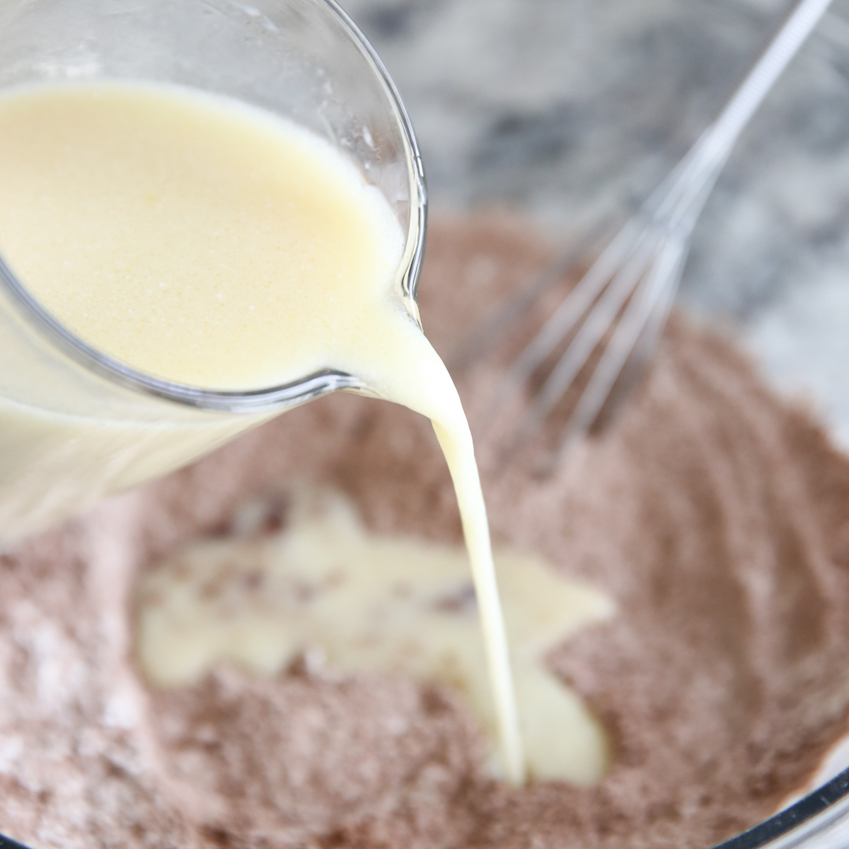 Chocolate Waffle Ingredients in a bowl
