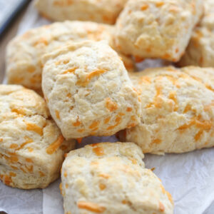 Buttermilk Cheddar Biscuits on a tray