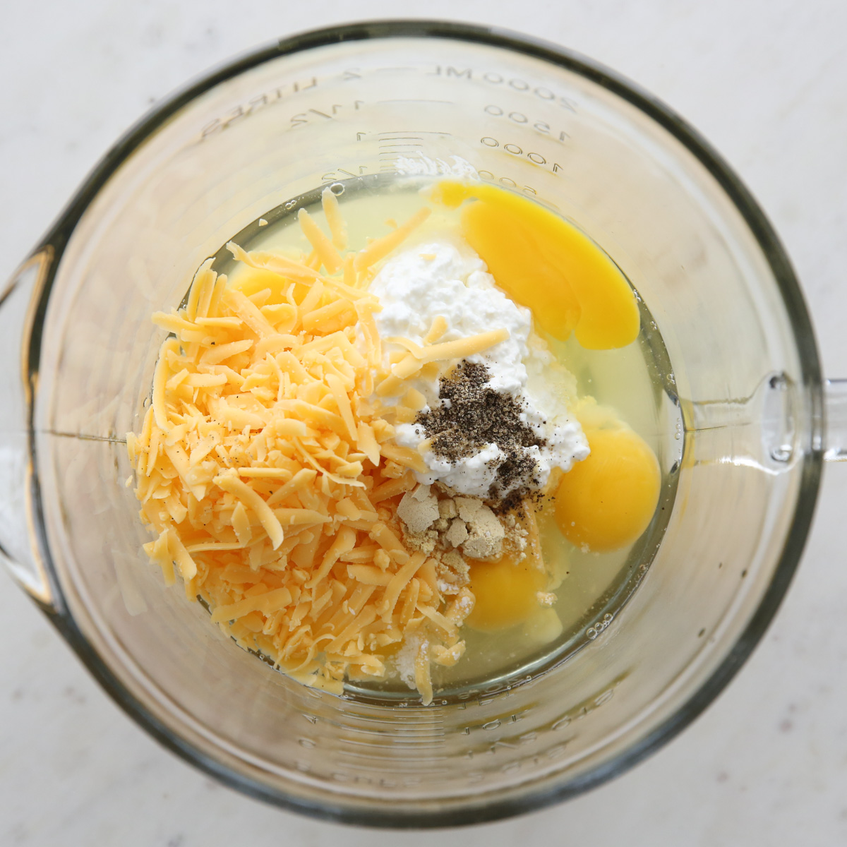 tortilla egg bake ingredients in a bowl