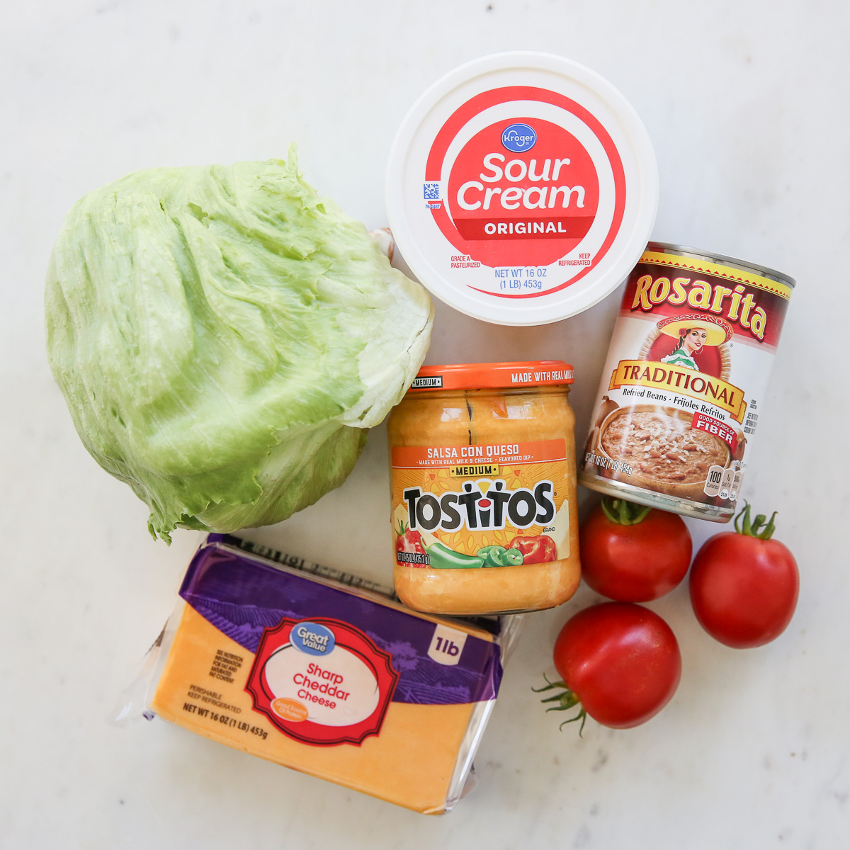 ingredients for making crunch wrap supremes