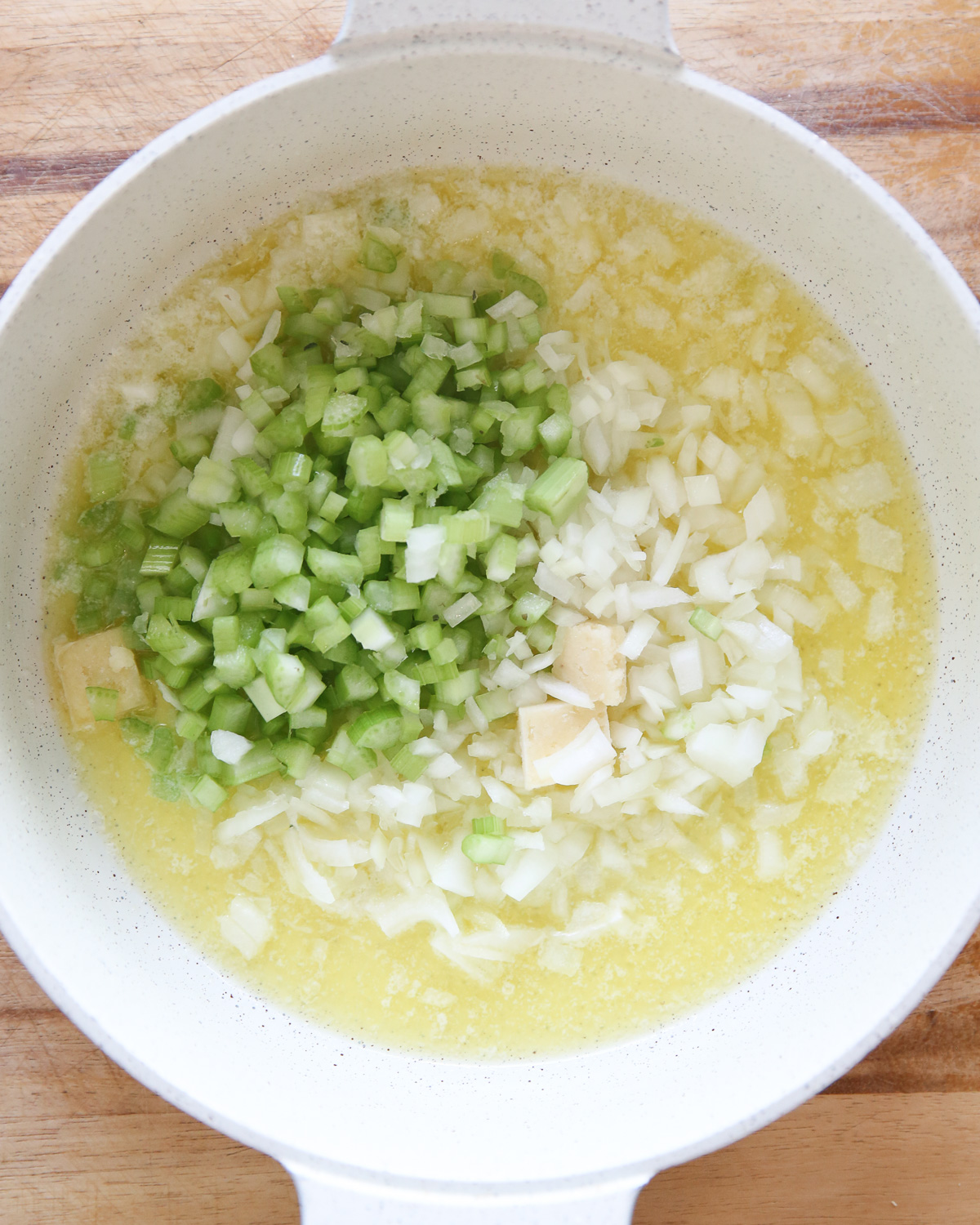 celery and onion in butter