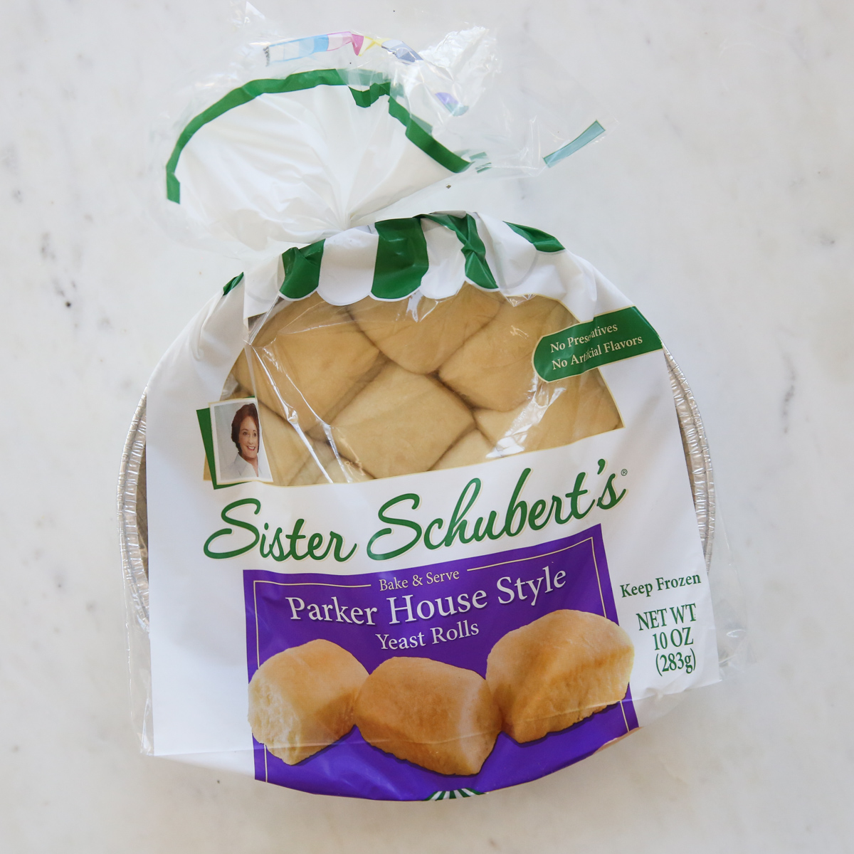 frozen parkerhouse rolls in their package